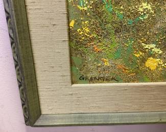 SIGNED GRANGER OIL ON CANVAS BOY PAINTIN