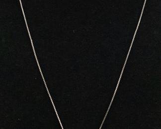 STERLING SILVER BOX CHAIN NECKLACE & BLA