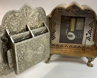 VTG. THORENS BRASS SWISS MADE MUSIC BOX,