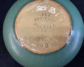 VTG. OLD POT SHOP POTTERY VASE, NORWALK, CT,
