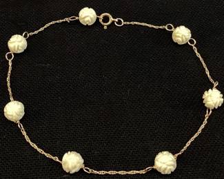 14KT GOLD CHAIN LINK & ACRYLIC