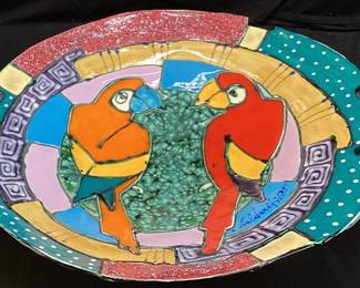 2 HANDLED JUOZAS RASA SALADITIS 2 PARROT BIRDS