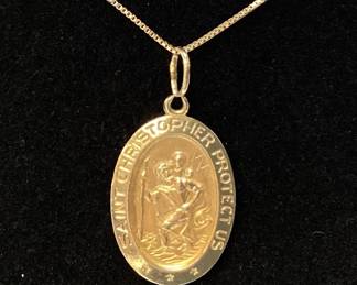 14KT YELLOW GOLD SAINT CHRISTOPHER PROTE