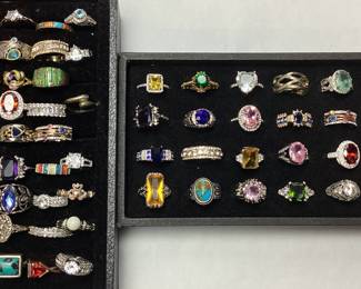ASSORTED STERLING SILVER RINGS