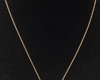 14KT GOLD CHAIN NECKLACE w PEARL