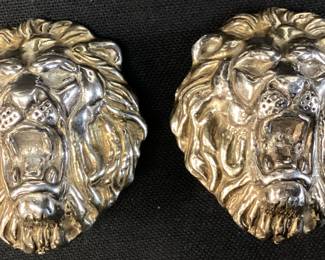 STERLING SILVER ROARING LION CLIP ON EAR