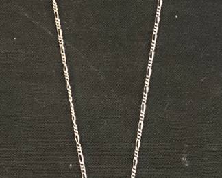 NAVAJO STERLING NECKLACE & LAPIS CROSS PENDANT