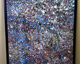 LARGE FRAMED ABSTRACT PAINTING