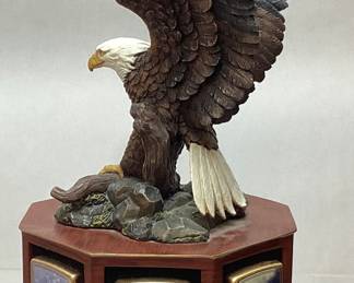 BRADFORD EXCHANGE SOARING SPIRITS LIGHT THE WAY ZIPPO LIGHTER COLLECTION, CHIP ON THE EAGLES WING