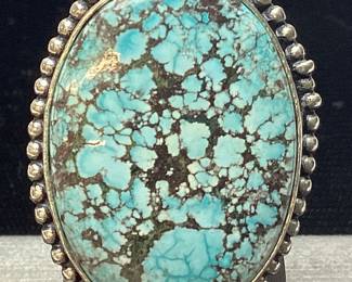 STERLING SILVER NAVAJO TURQUOISE RING, S