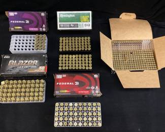 ASSORTED AMMO, 9mm, .22cal & 10mm