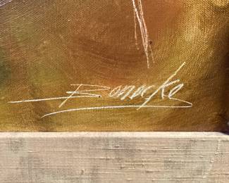 SIGNED BENECKE OIL ON CANVAS, KIDS PAINT