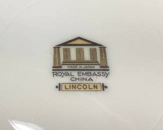 ROYAL EMBASSY ‘’LINCOLN’’ CHINA SET, 60
