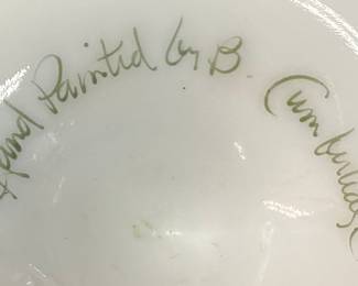 FENTON MILK GLASS LILAC CREST HAND PAINTED 6’’