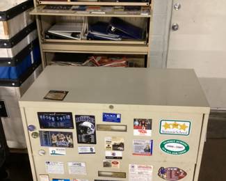 2 METAL CABINETS, BROCHURES, BINDERS