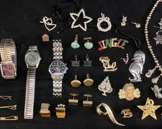 ASSORTED COSTUME JEWELRY & WATCHES