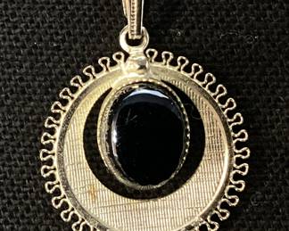 STERLING SILVER BOX CHAIN NECKLACE & BLA
