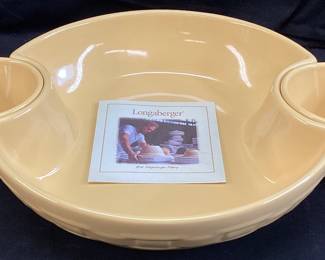 LONGABERGER WOVEN TRADITIONS BUTTERNUT 3 BOWL CHIP & DIP SET, w THE BOX