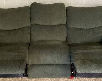 LA-Z-BOY GREEN RECLINING SOFA