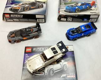 (3) LEGO MCLAREN, CAMARO & PORSCH w BOXES