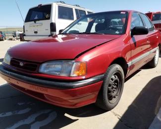 1993 Hyundai Elantra FWD, Red, VIN - KMHJF22R7PU461737