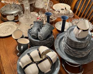 Mikasa stone works vintage blue china Japan
Lenox 
