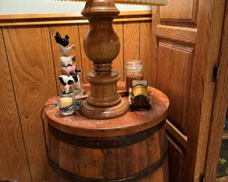 Original barrel as a side table