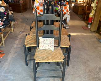 Ladderback black chair -7 $400