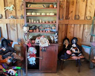 Early 1800's step back red cupboard $750