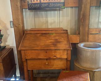 Schoolmaster desk with stool $300