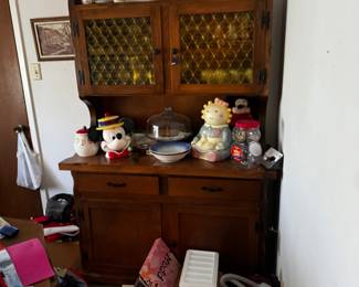 Vintage china cabinet with matching table, couch, end tables, coffee table etc