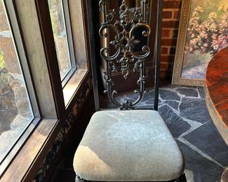 1 of 4 iron chairs 
