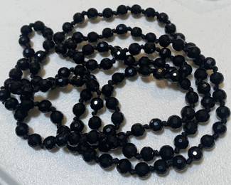 Jet Glass Bead Strand