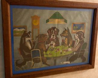 Neat Vintage Dogs Playing Poker Print