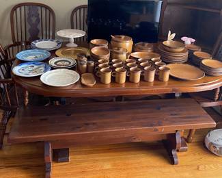 Table and Four Chairs with Bench