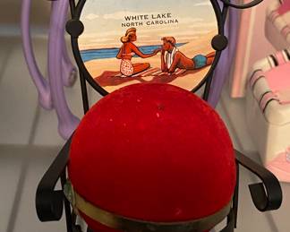 Vintage White Lake Pin Cushion