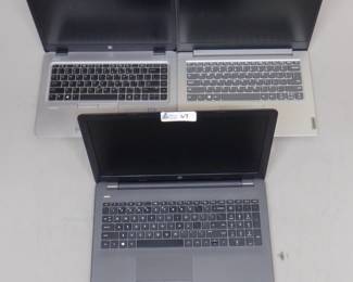 LOT OF 3 LAPTOPS INCLUDING HP, LENOVO NO PS