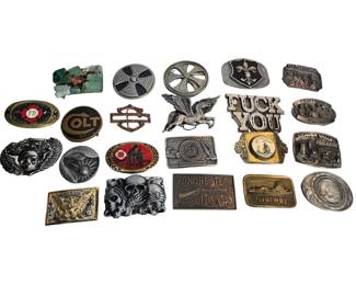 Group of Belt Buckles, Colt, Winchester, Fireman