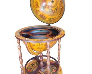 Globe Bar Serving Cart on Casters