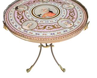 19th Cen Louis XVI Marble Gold Gilt Salon Table