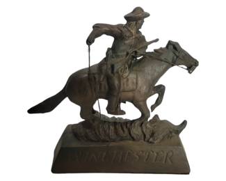 Antique Winchester Rider Bronze Sculpture Etc