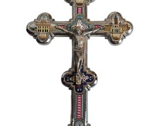 c1900 Micro Mosaic Italian Crucifix