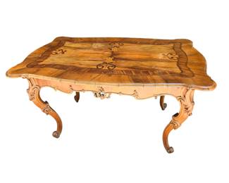 18th Cen Louis XV Inlaid Walnut Table