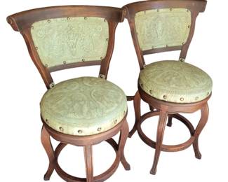 Set of 4 - Spanish Heritage Swivel Bar Stools