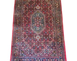 Antique Handknotted Persian Kashan Rugs Red