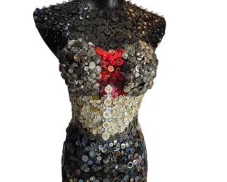 Artist Made Button Mannequin Female Torso