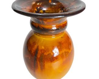 1950s Brown Drip Gold Dust Porcelain Vase