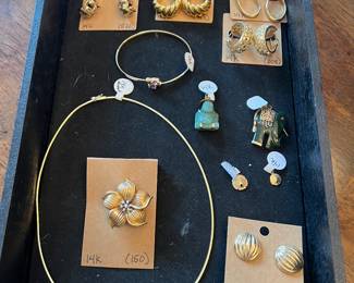 14k hoops, earrings, omega , jade charms and more. 