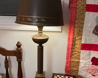 Vintage green Tole Lamp