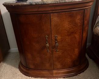 Thomasville Elysee pair of Bedside Chests with Marble Tops